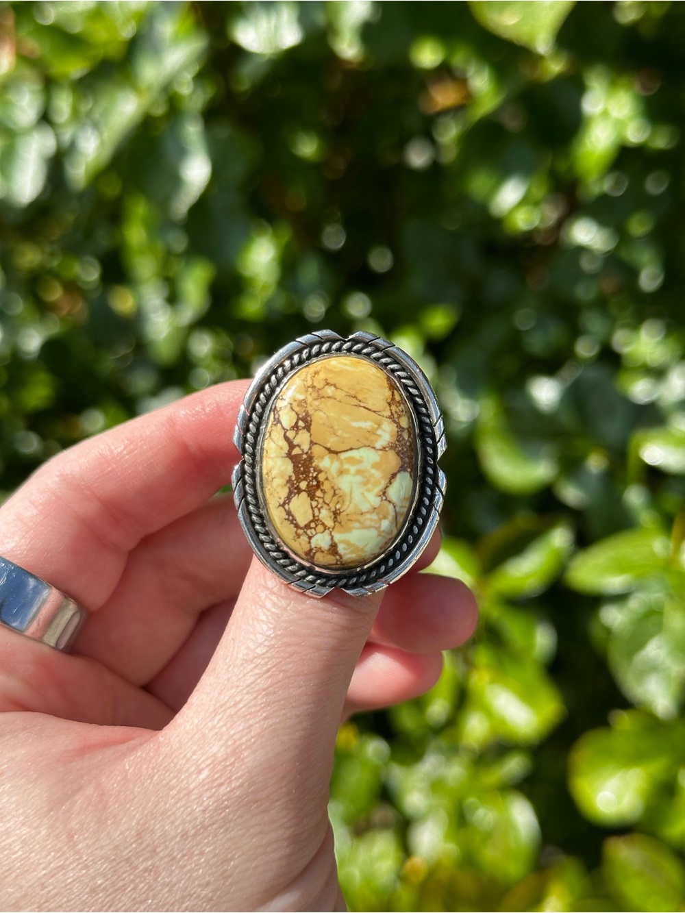 Lemon Chrysoprase Statement Ring
